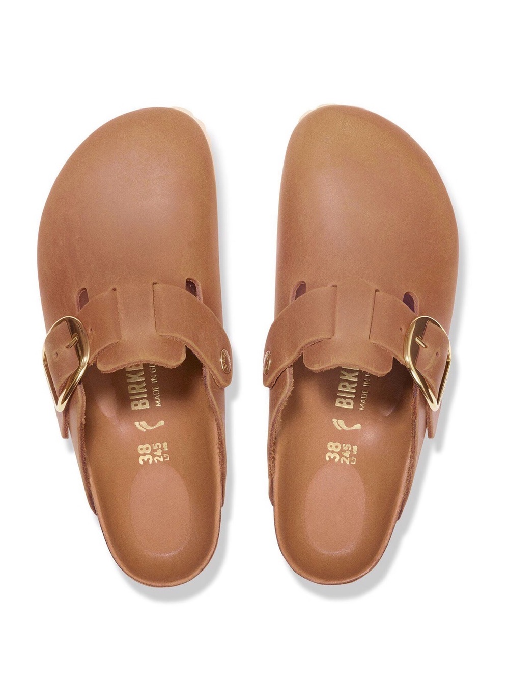 NWT Birkenstock Boston Big Buckle, Leather Cognac Women’s EU 37